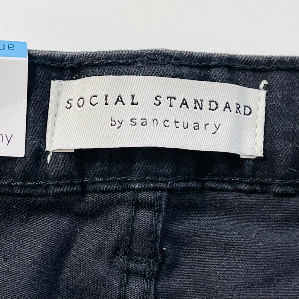 New Social Standard Camo Ankle Jeans Womens‎ 10 Black Gray Stretch Mid Rise - Picture 4 of 12